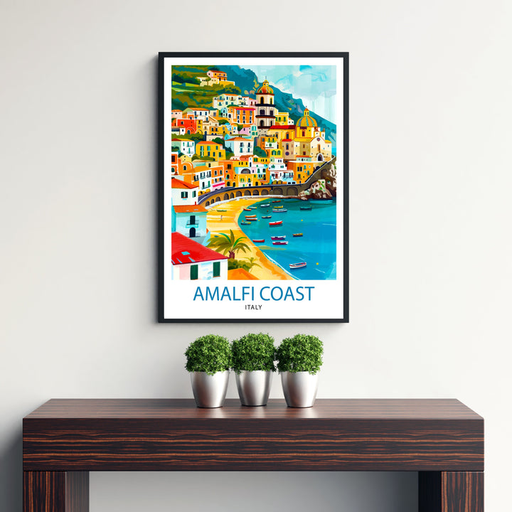 Amalfi Coast Italy Travel Poster