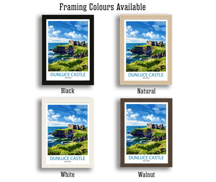 Dunluce Castle Northern Ireland Travel Poster
