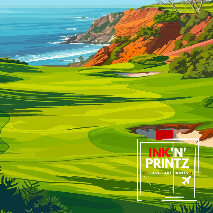 Pebble Beach Golf Links California Travel Poster