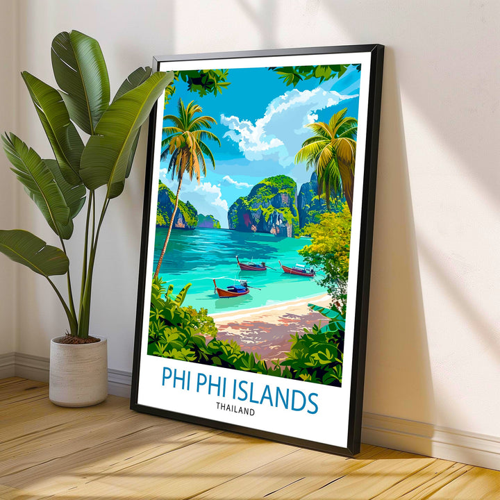Phi Phi Islands Thailand Travel Poster