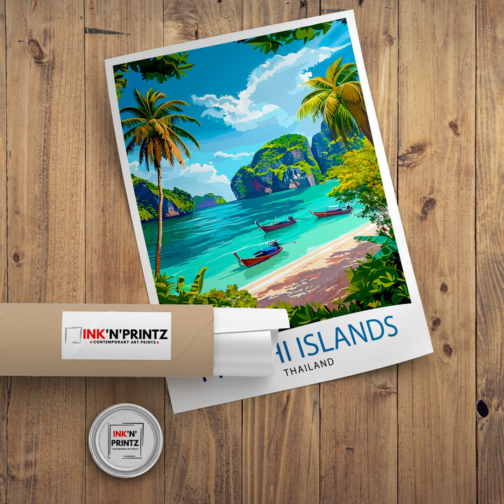 Phi Phi Islands Thailand Travel Poster