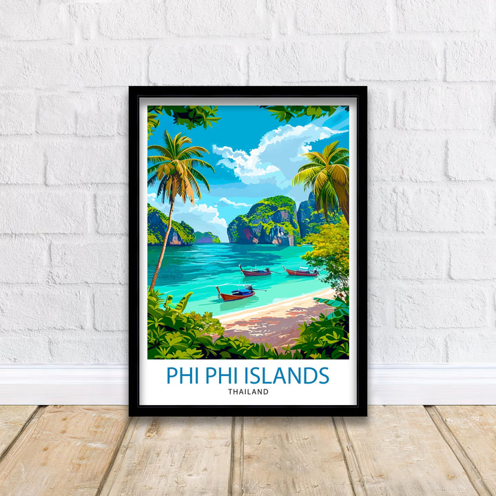 Phi Phi Islands Thailand Travel Poster