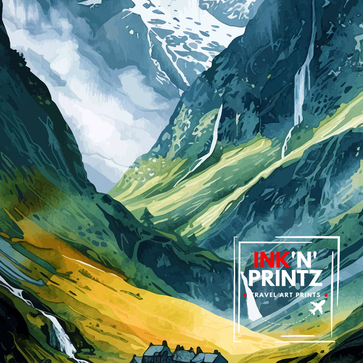 Glencoe Scotland Travel Poster