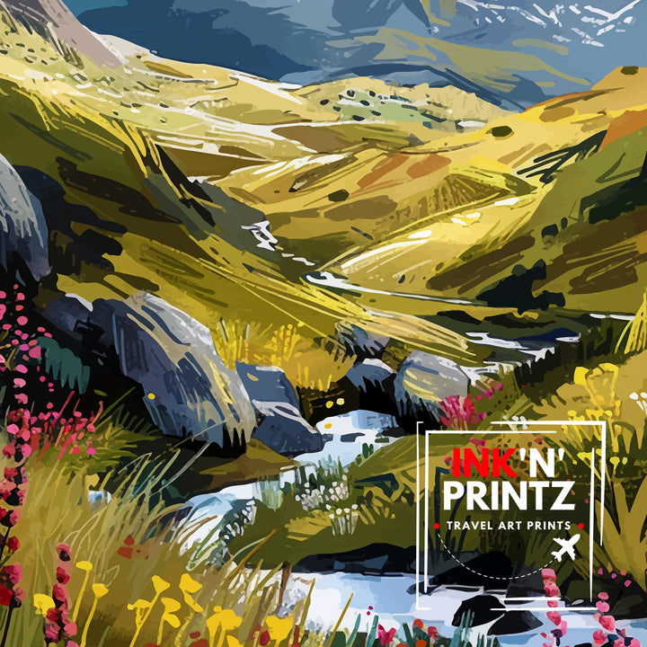 Snowdonia Wales Travel Poster