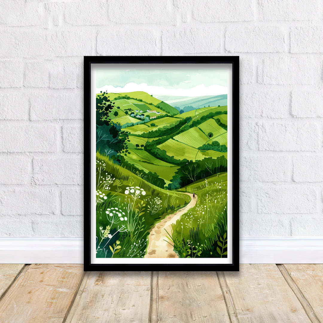 Malvern Hills England Travel Poster
