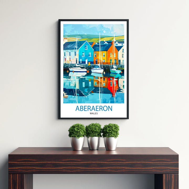 Aberaeron Wales Travel Poster