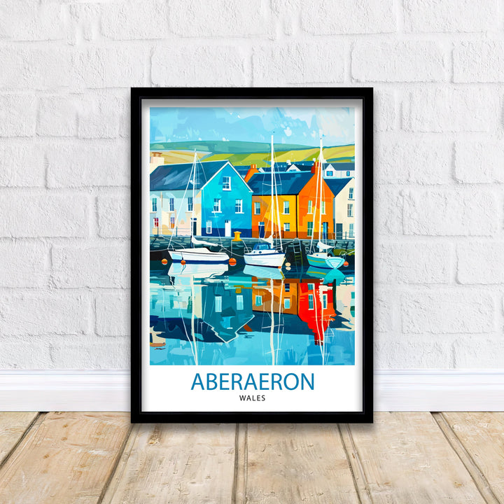 Aberaeron Wales Travel Poster