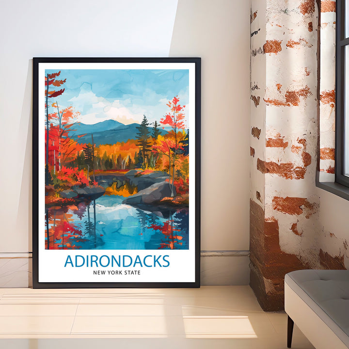 Adirondack Mountains New York Travel Poster