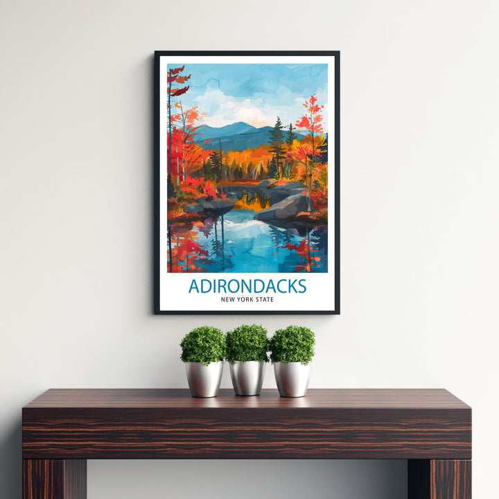 Adirondack Mountains New York Travel Poster