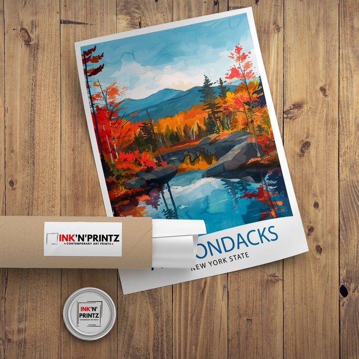 Adirondack Mountains New York Travel Poster