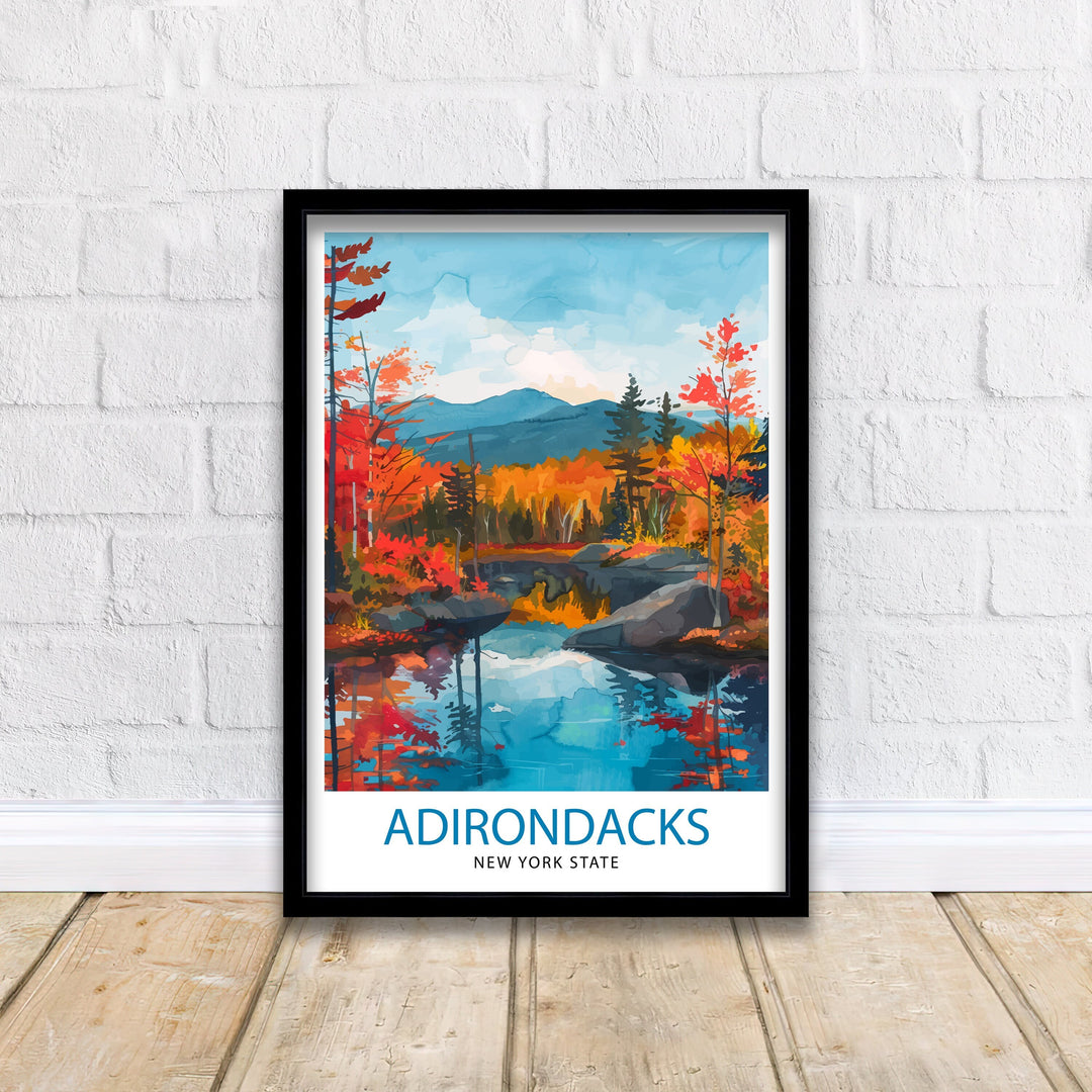 Adirondack Mountains New York Travel Poster