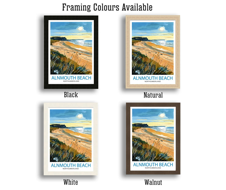 Alnmouth Beach Northumberland Travel Poster