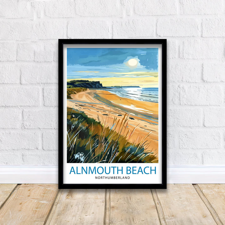 Alnmouth Beach Northumberland Travel Poster