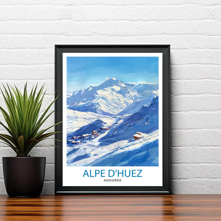 Alpe d'Huez Poster Alpe d'Huez Decor Alpe d'Huez Poster Alpe d'Huez Art Alpe d'Huez Wall Art Gift for Skiing Fans Alpe d'Huez Home Decor