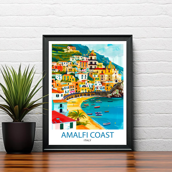Amalfi Coast Italy Travel Poster