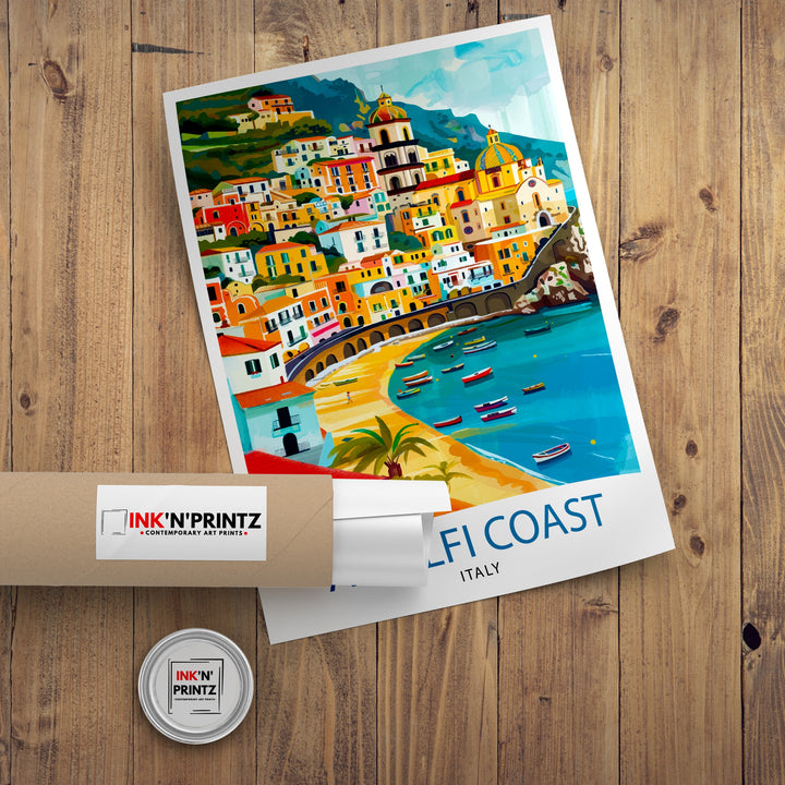 Amalfi Coast Italy Travel Poster