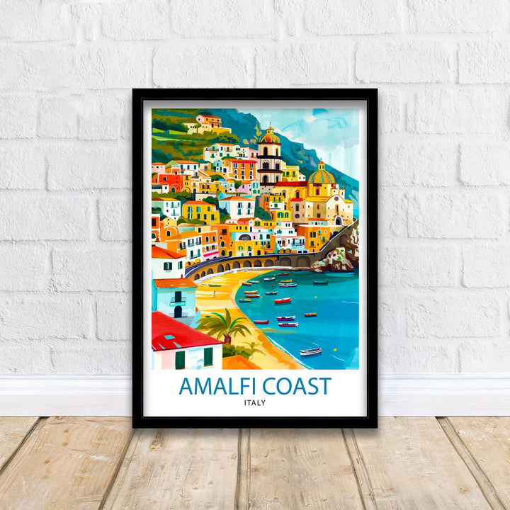 Amalfi Coast Italy Travel Poster