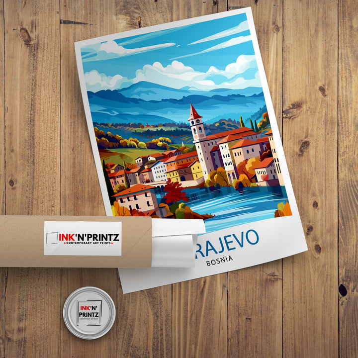 Sarajevo Bosnia and Herzegovina Travel Poster