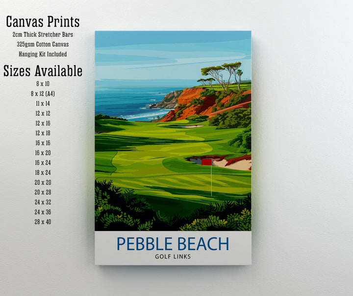 Pebble Beach Golf Links California Travel Poster