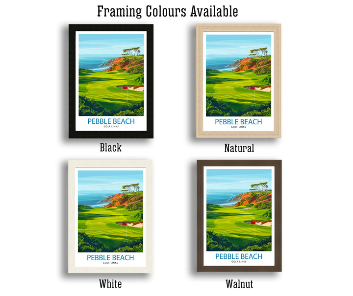 Pebble Beach Golf Links California Travel Poster