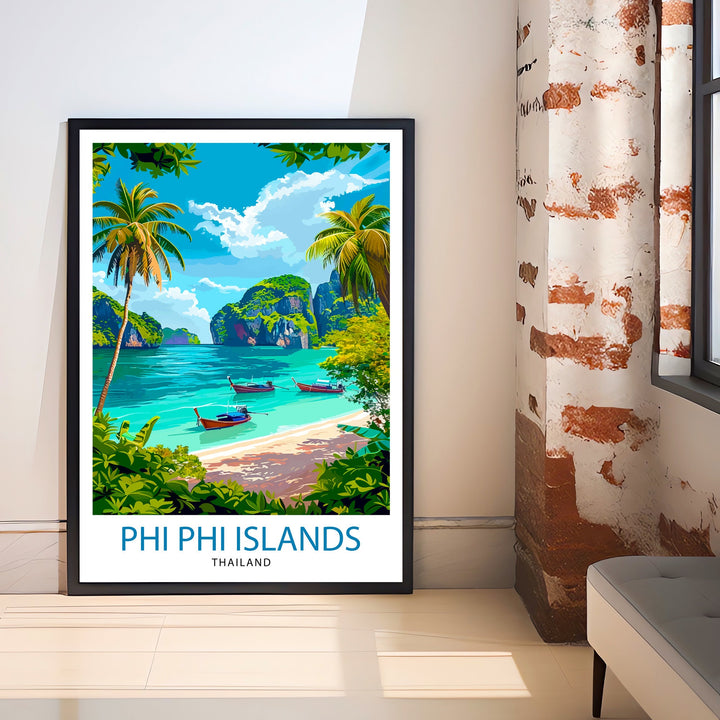 Phi Phi Islands Thailand Travel Poster
