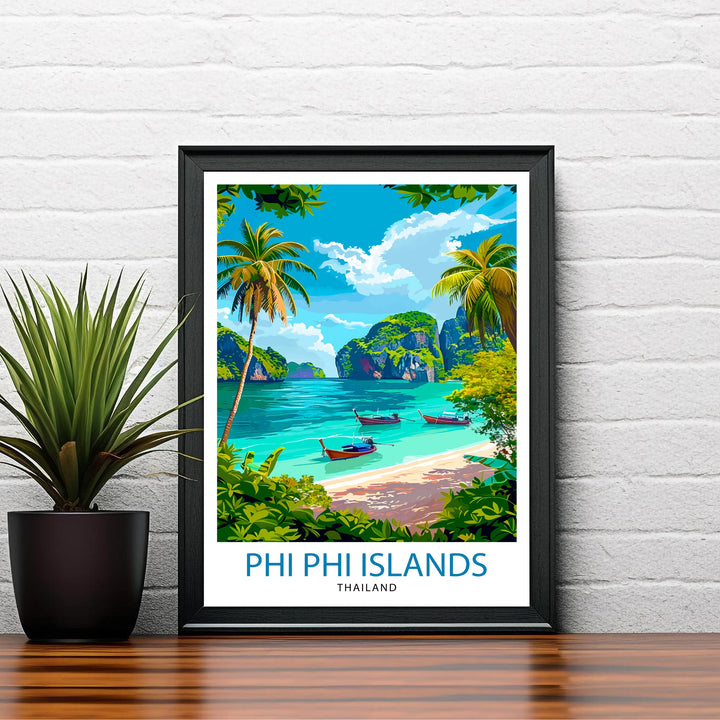Phi Phi Islands Thailand Travel Poster