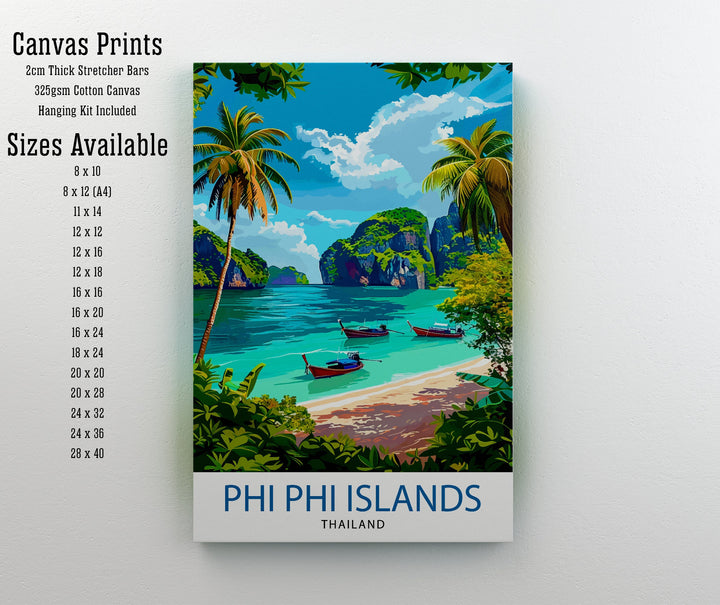 Phi Phi Islands Thailand Travel Poster