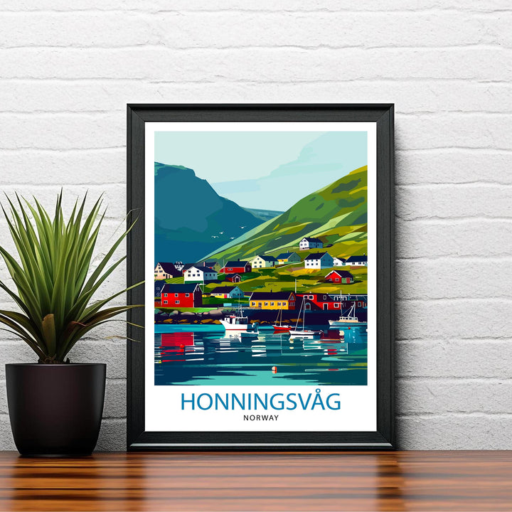 Honningsvåg Norway Travel Poster