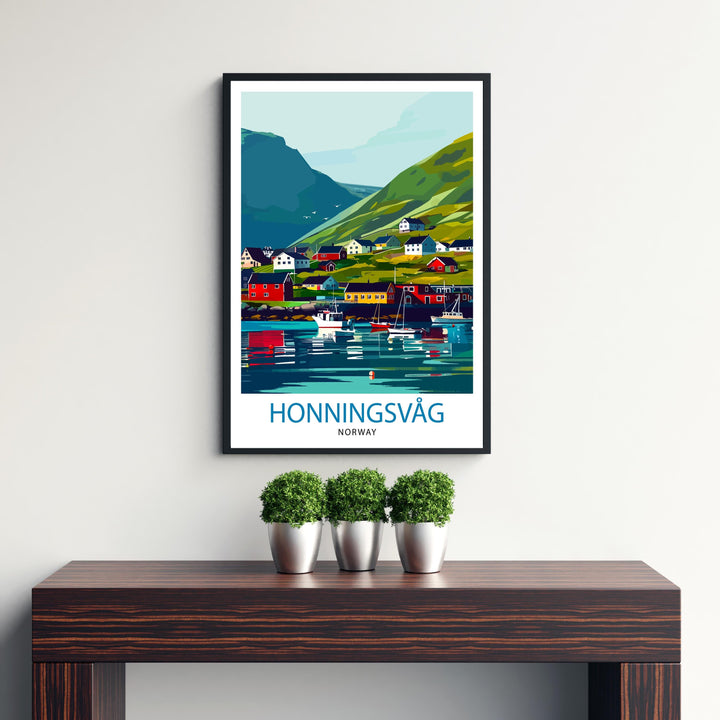 Honningsvåg Norway Travel Poster