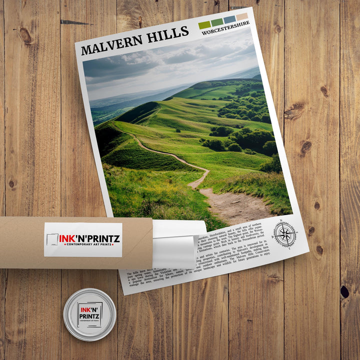 Malvern Hills England Travel Poster