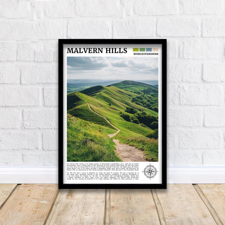 Malvern Hills England Travel Poster