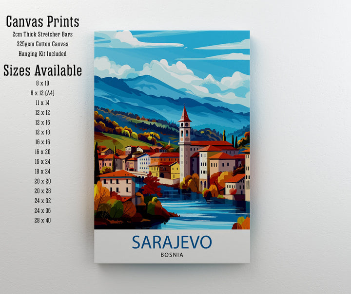 Sarajevo Bosnia and Herzegovina Travel Poster