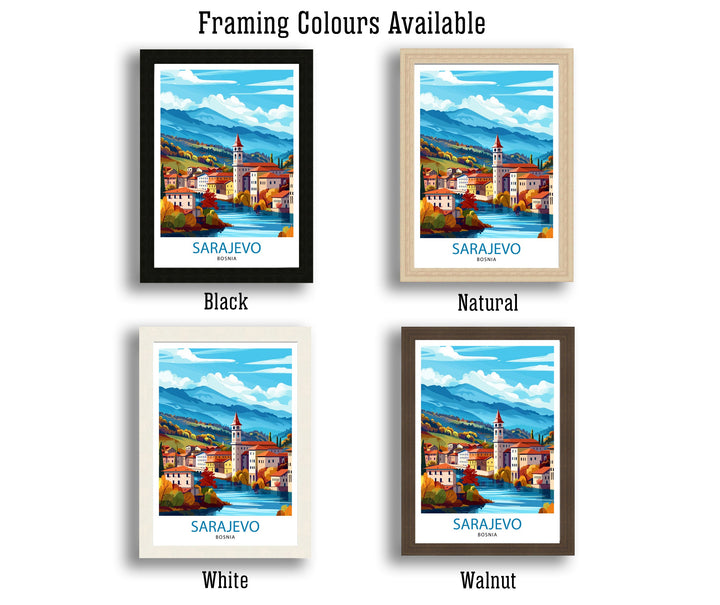 Sarajevo Bosnia and Herzegovina Travel Poster