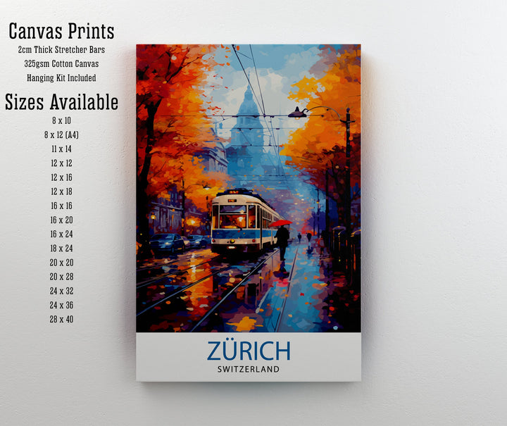 Zurich Switzerland Travel Print Zurich Wall Decor Zurich Home Living Decor Zurich Illustration Travel Poster Gift For Zurich Switzerland