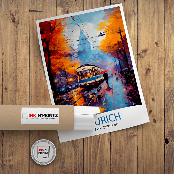 Zurich Switzerland Travel Print Zurich Wall Decor Zurich Home Living Decor Zurich Illustration Travel Poster Gift For Zurich Switzerland