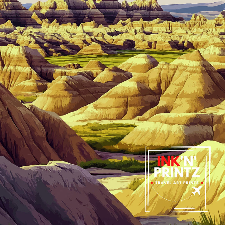 Badlands National Park South Dakota Travel Poster