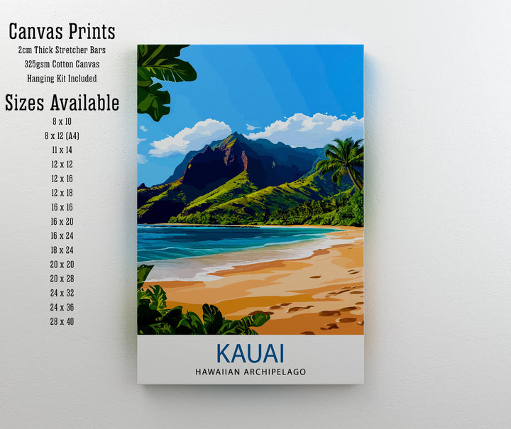 Kauai Hawaii Travel Print Wall Decor Wall Art Kauai Wall Hanging Home Décor Kauai Gift Art Lovers Hawaiian Art Lover Gift Print Art