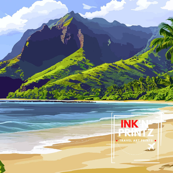 Kauai Hawaii Travel Print Wall Decor Wall Art Kauai Wall Hanging Home Décor Kauai Gift Art Lovers Hawaiian Art Lover Gift Print Art