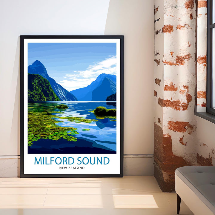 Milford Sound New Zealand Travel Poster