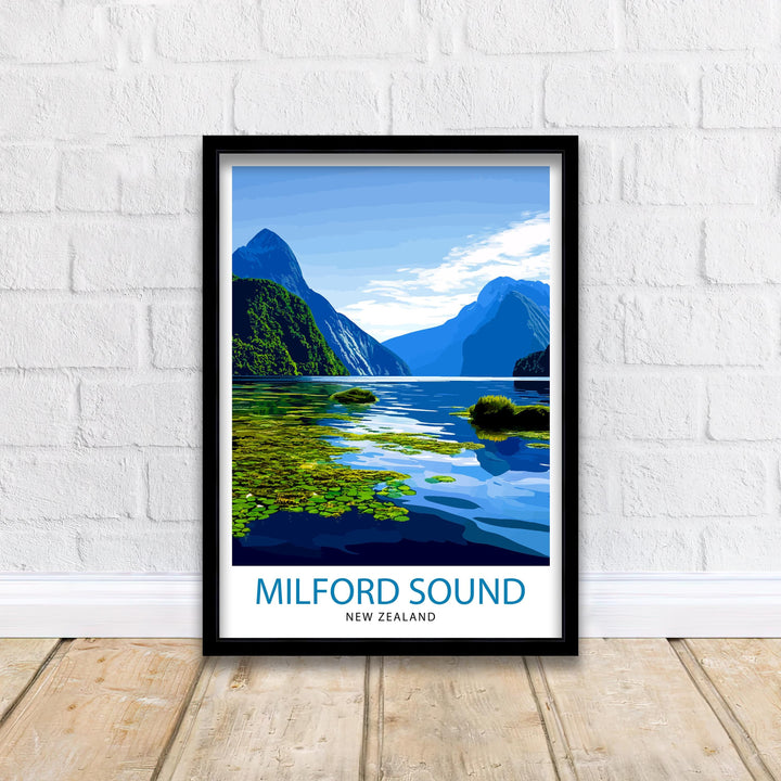 Milford Sound New Zealand Travel Poster