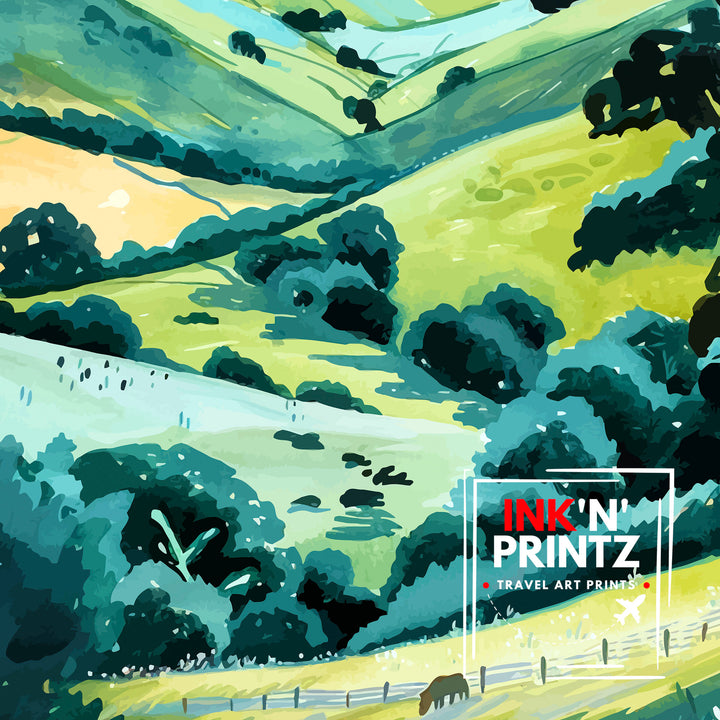Black Mountains Wales Travel Poster