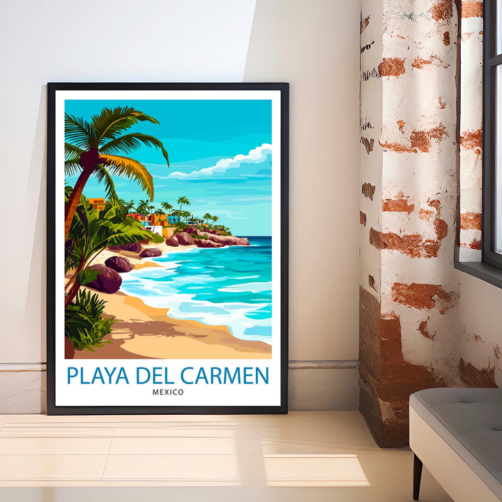 Playa del Carmen Mexico Travel Print Wall Decor Wall Art Playa del Carmen Wall Hanging Home Décor Playa del Carmen Gift Art Lovers Mexican