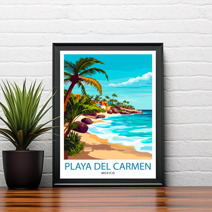 Playa del Carmen Mexico Travel Print Wall Decor Wall Art Playa del Carmen Wall Hanging Home Décor Playa del Carmen Gift Art Lovers Mexican