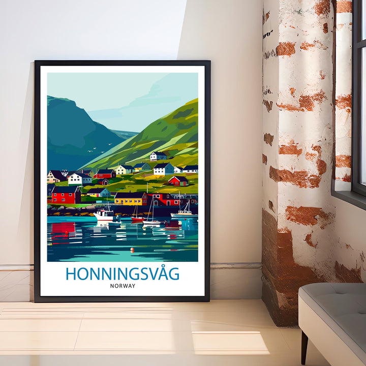 Honningsvåg Norway Travel Poster