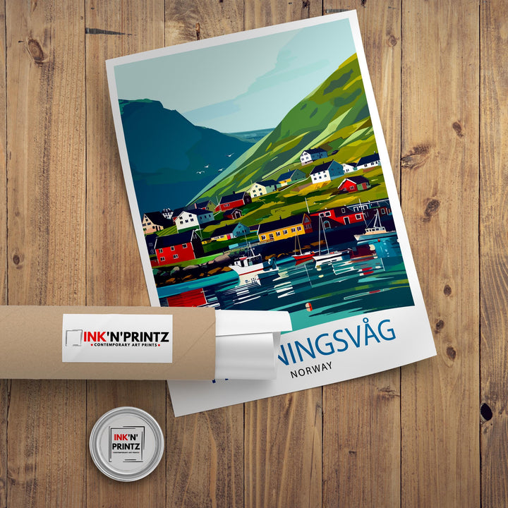 Honningsvåg Norway Travel Poster
