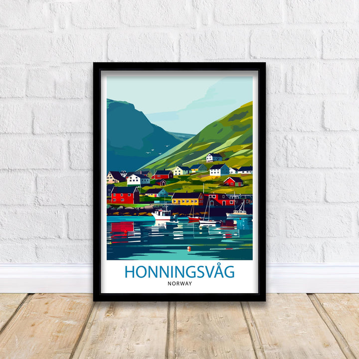 Honningsvåg Norway Travel Poster