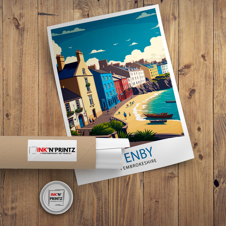 Tenby Wales Travel Poster