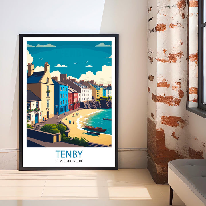Tenby Wales Travel Poster