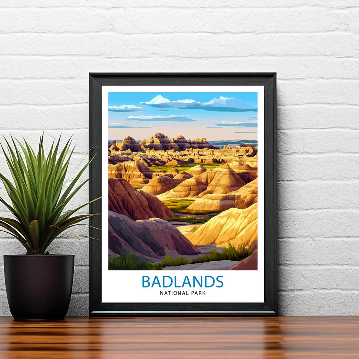 Badlands National Park South Dakota Travel Poster