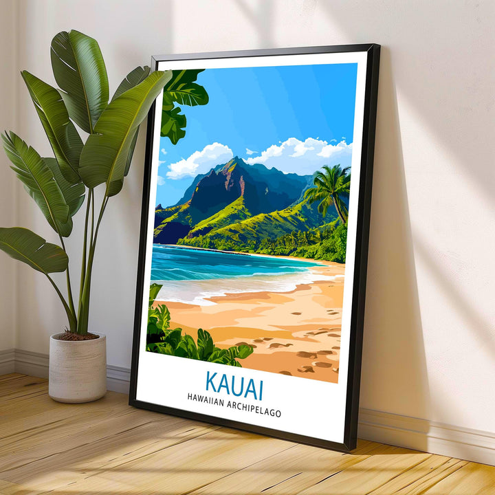 Kauai Hawaii Travel Print Wall Decor Wall Art Kauai Wall Hanging Home Décor Kauai Gift Art Lovers Hawaiian Art Lover Gift Print Art